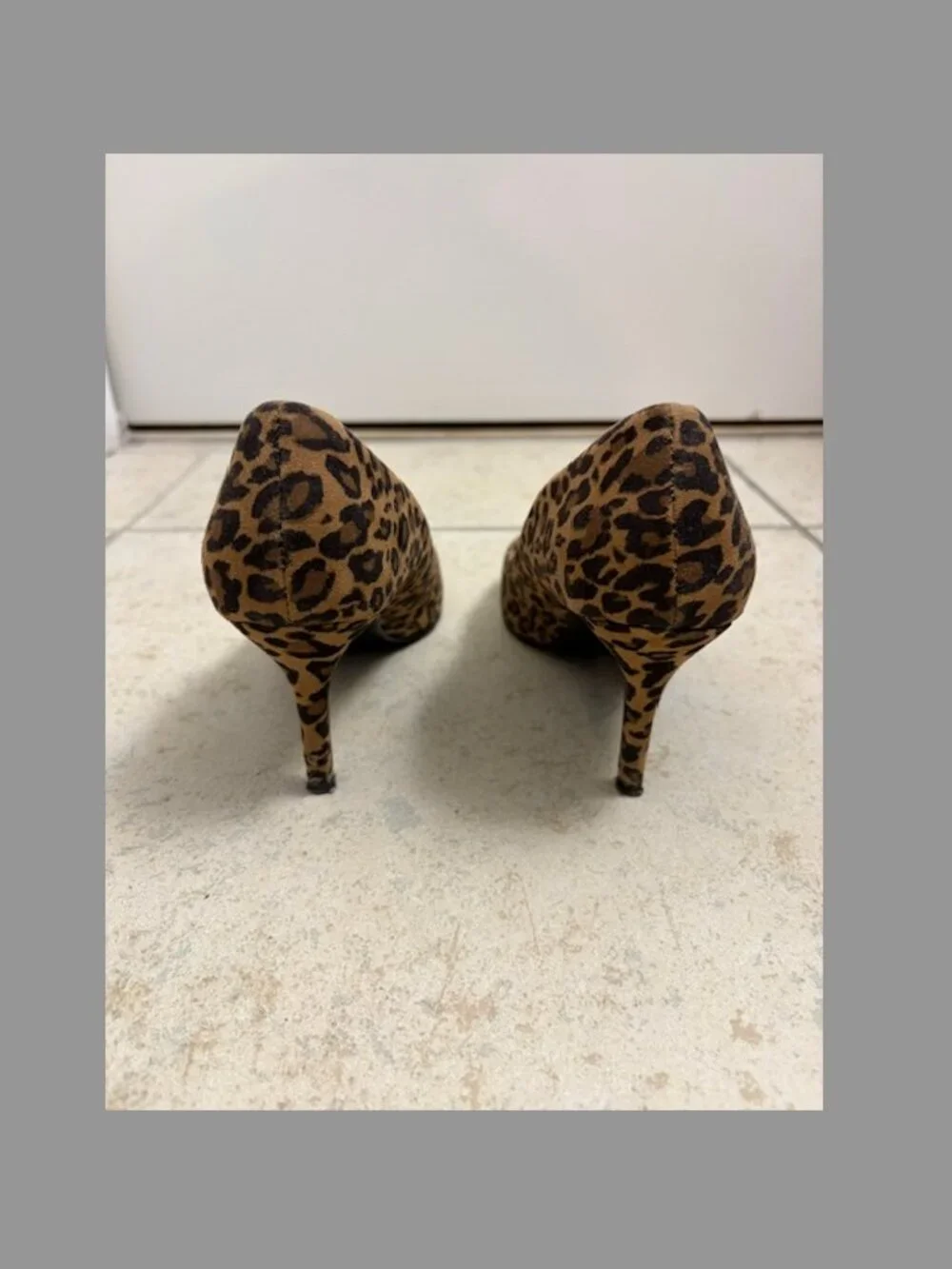 H&M Women's Animal Print Heels US6 Eur37 Brown Black Pumps Faux Suede Pointed